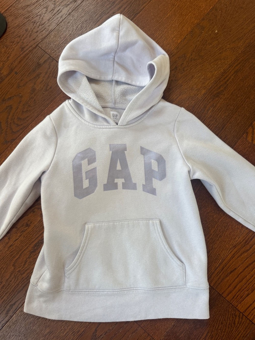 GAP Kids Pale Gray Hooded Sweatshirt with Logo